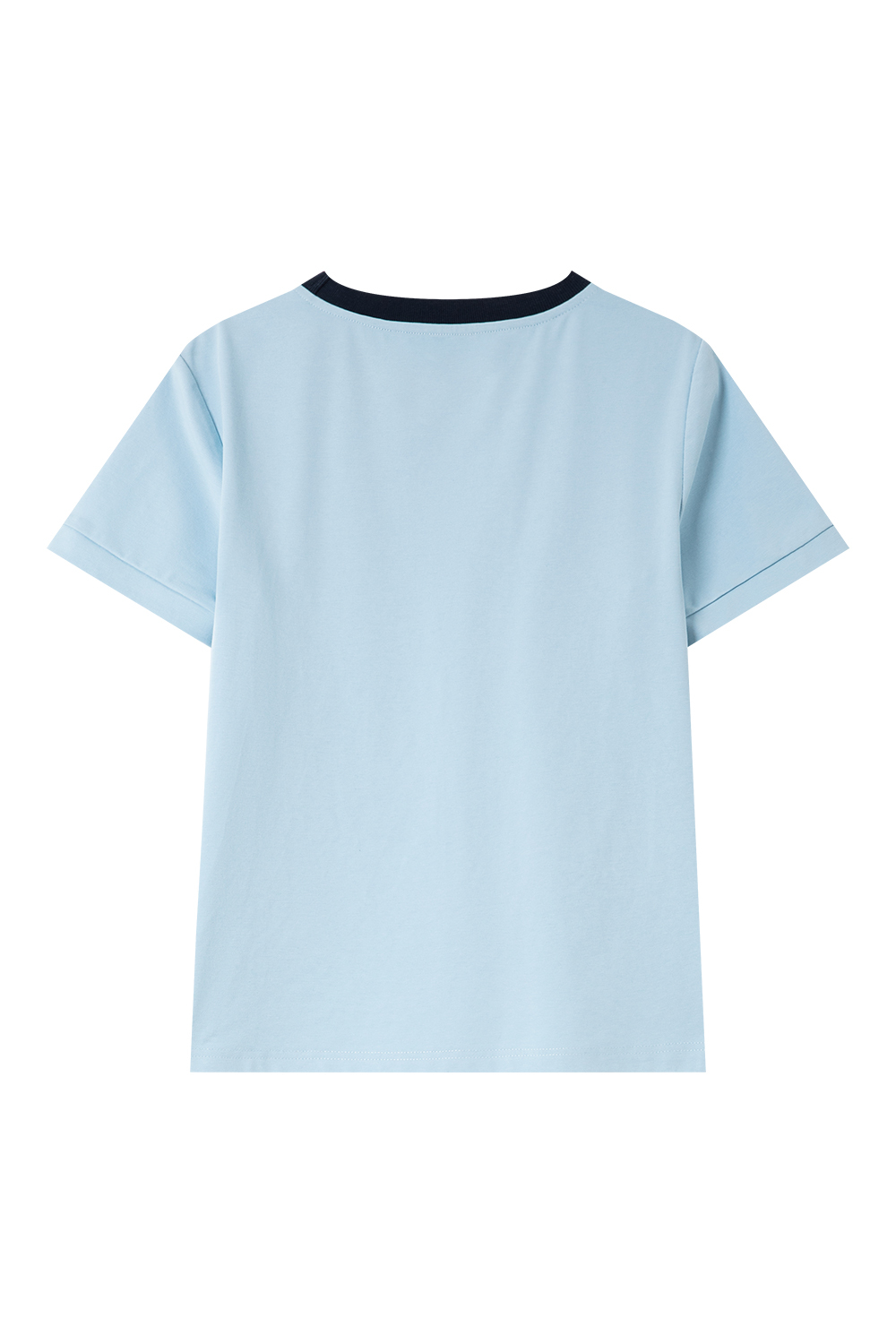 Round Neck Printed Decorative Straight T-Shirt