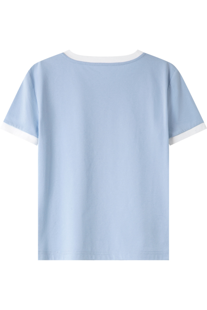 Cotton Blend Straight T-Shirt