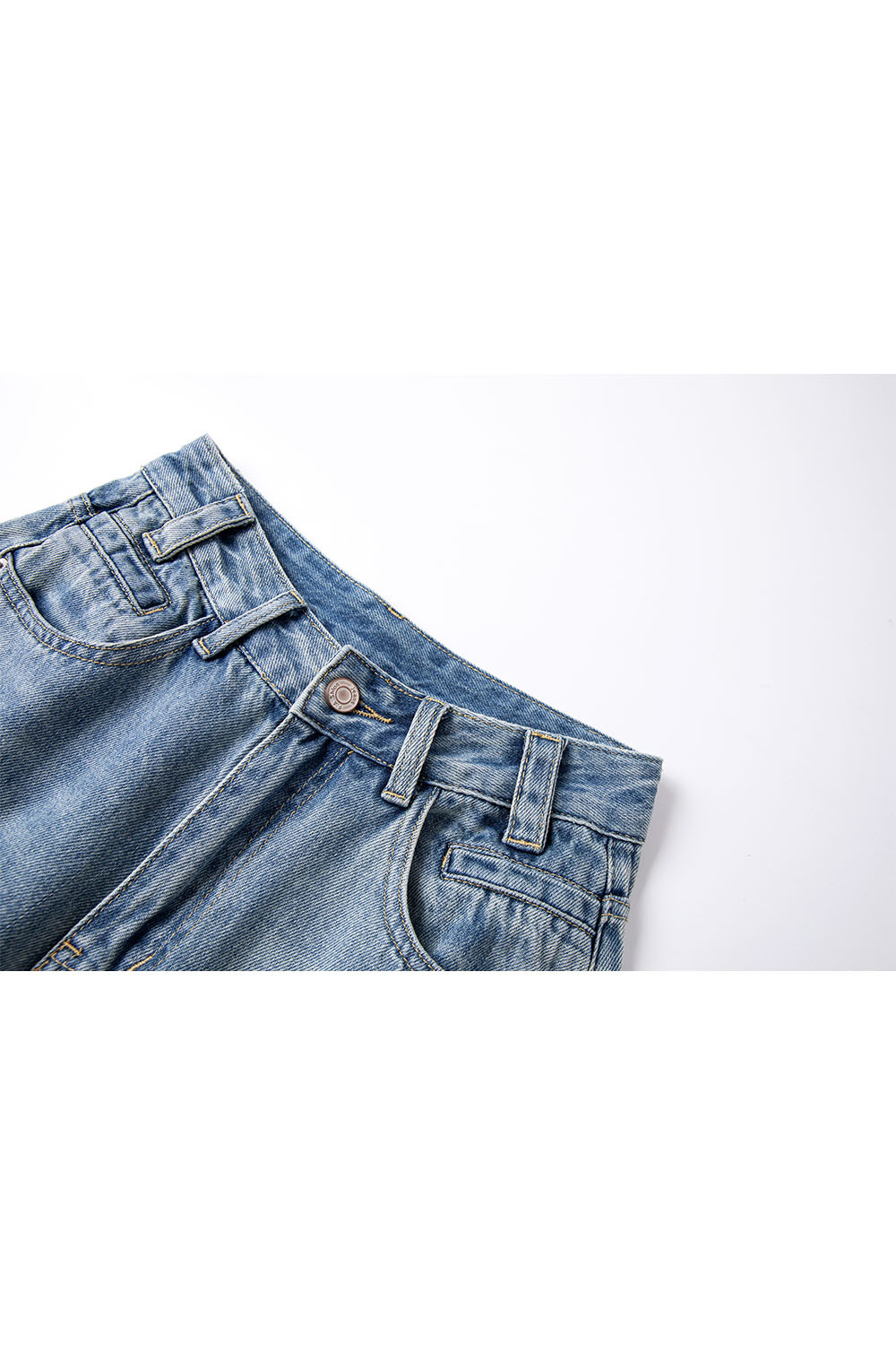 Cotton Loose Denim Wide-Leg Pants