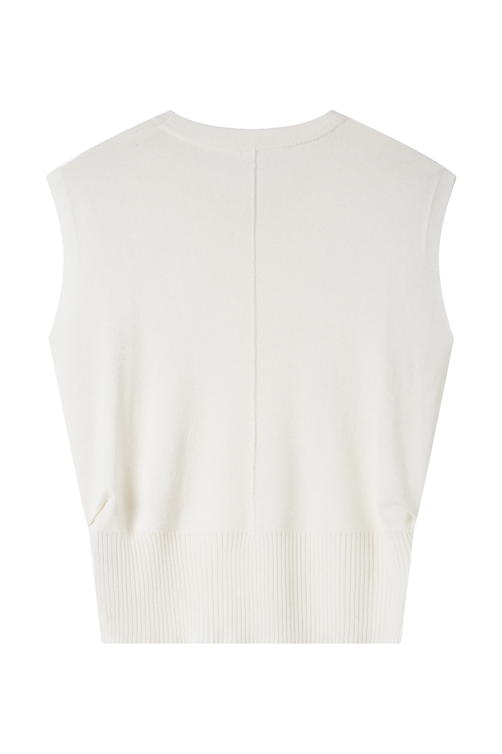Round Neck High Elastic Sleeveless Sweater