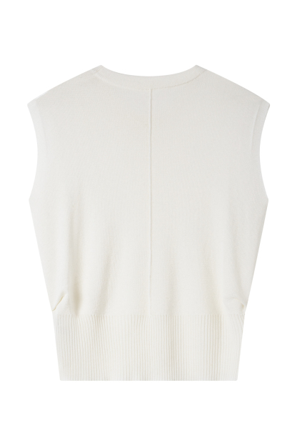 Round Neck High Elastic Sleeveless Sweater