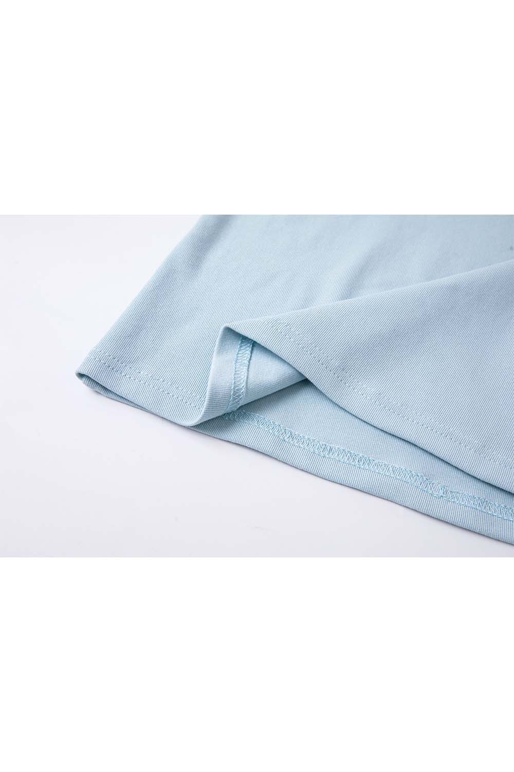 Paneled Round Neck Straight T-Shirt