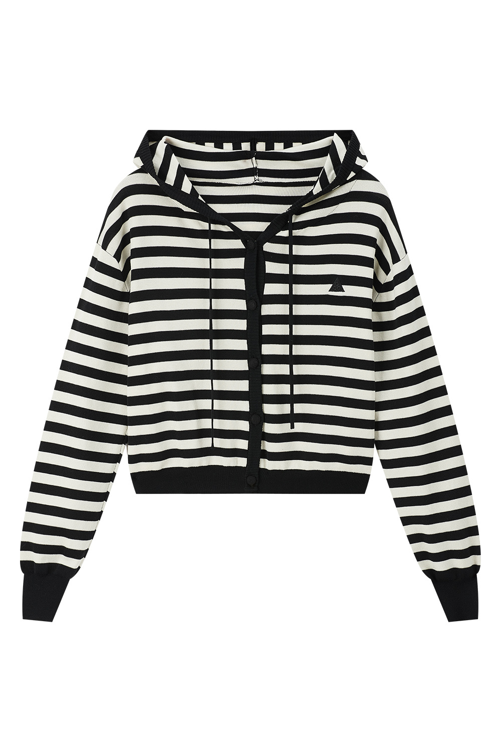 Hooded Striped Knit Cardigan