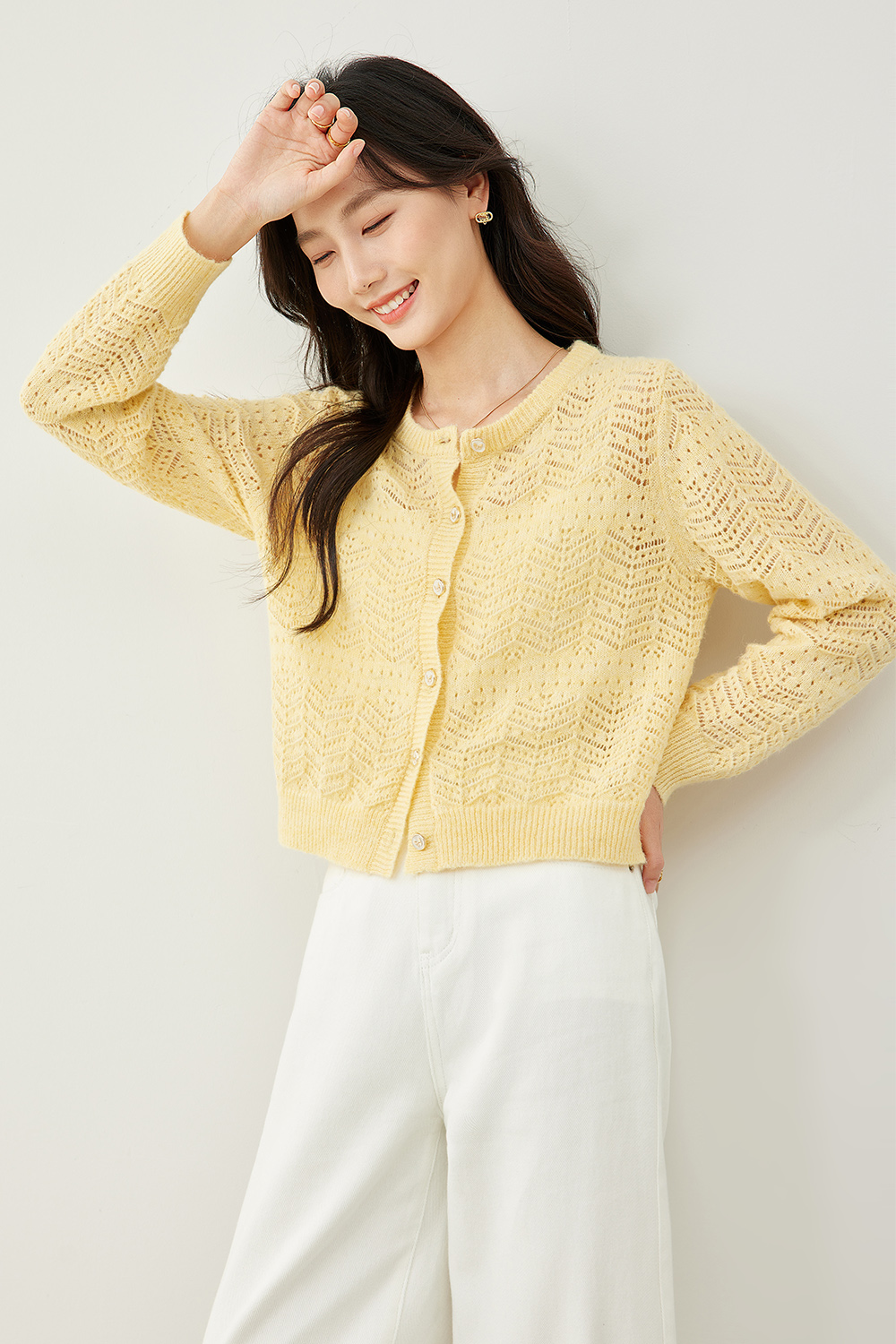 Hollow Crochet Knitted Cardigan-VIMLYSTORE