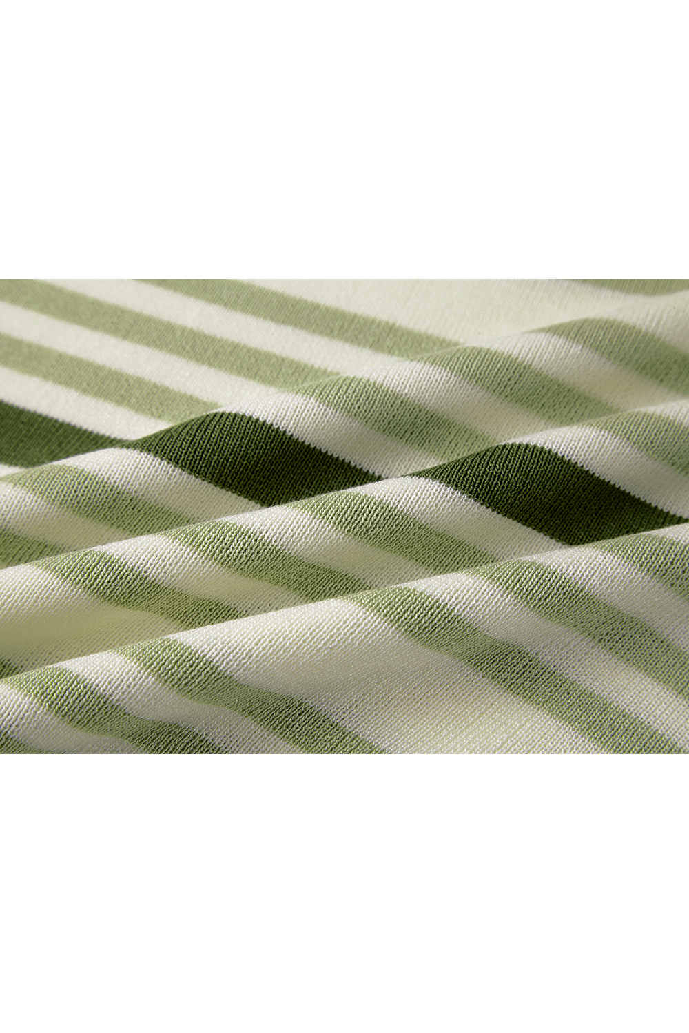 White And Green Striped Sweater-VIMLYSTORE