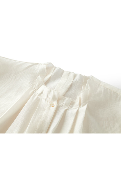 Round Collar Bud Tencel Shirt
