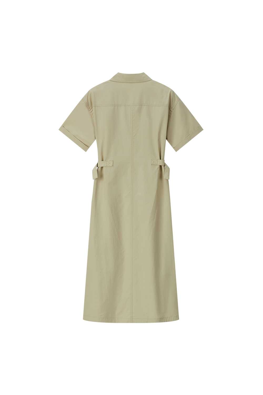 Polo Collar Shirt Dress-VIMLYSTORE