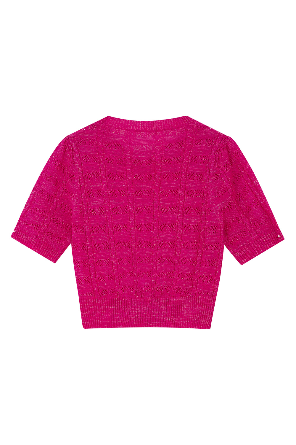 French Hollow Solid Color Knit Sweater