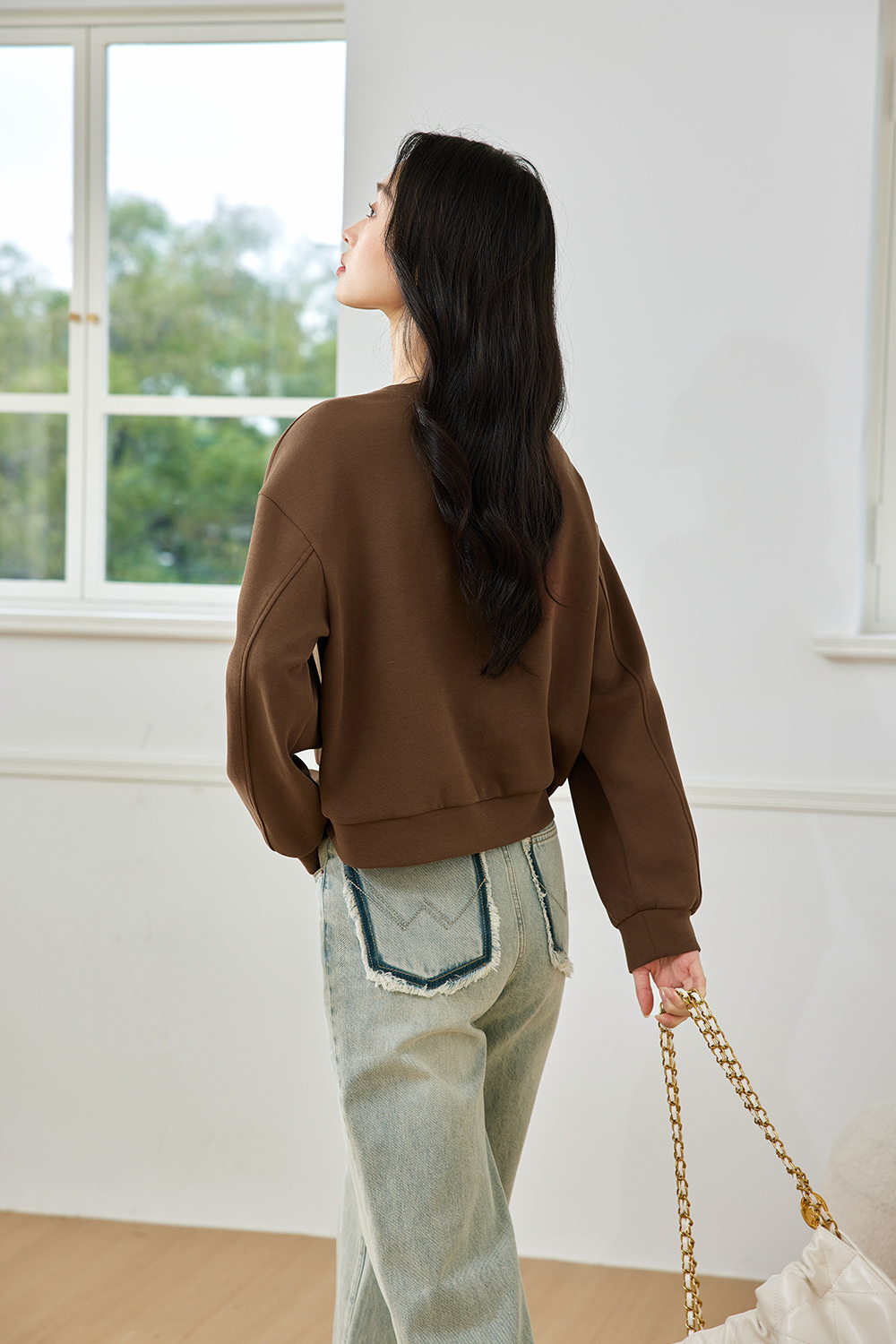 Letter Embroidered Casual Sweatshirt