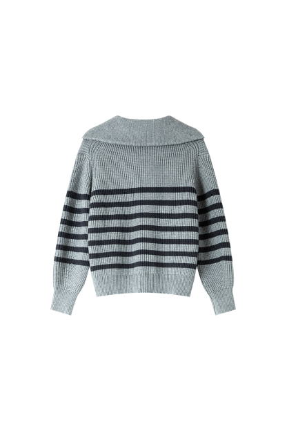 Lazy Style Striped Knitted Sweater