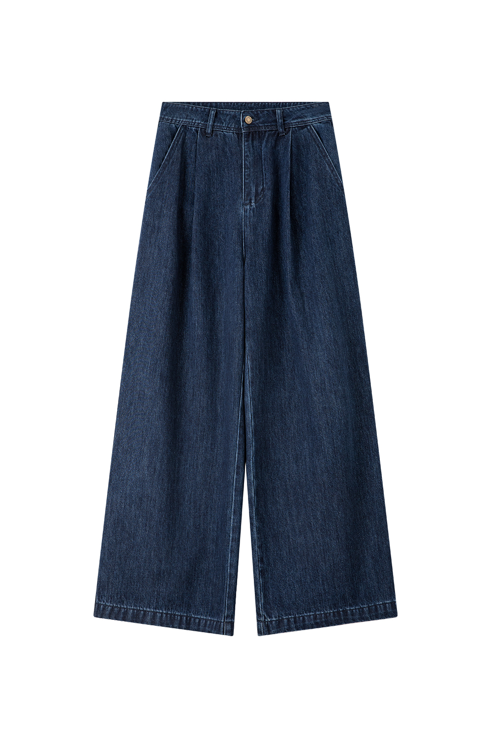 Retro dark blue wide-leg jeans