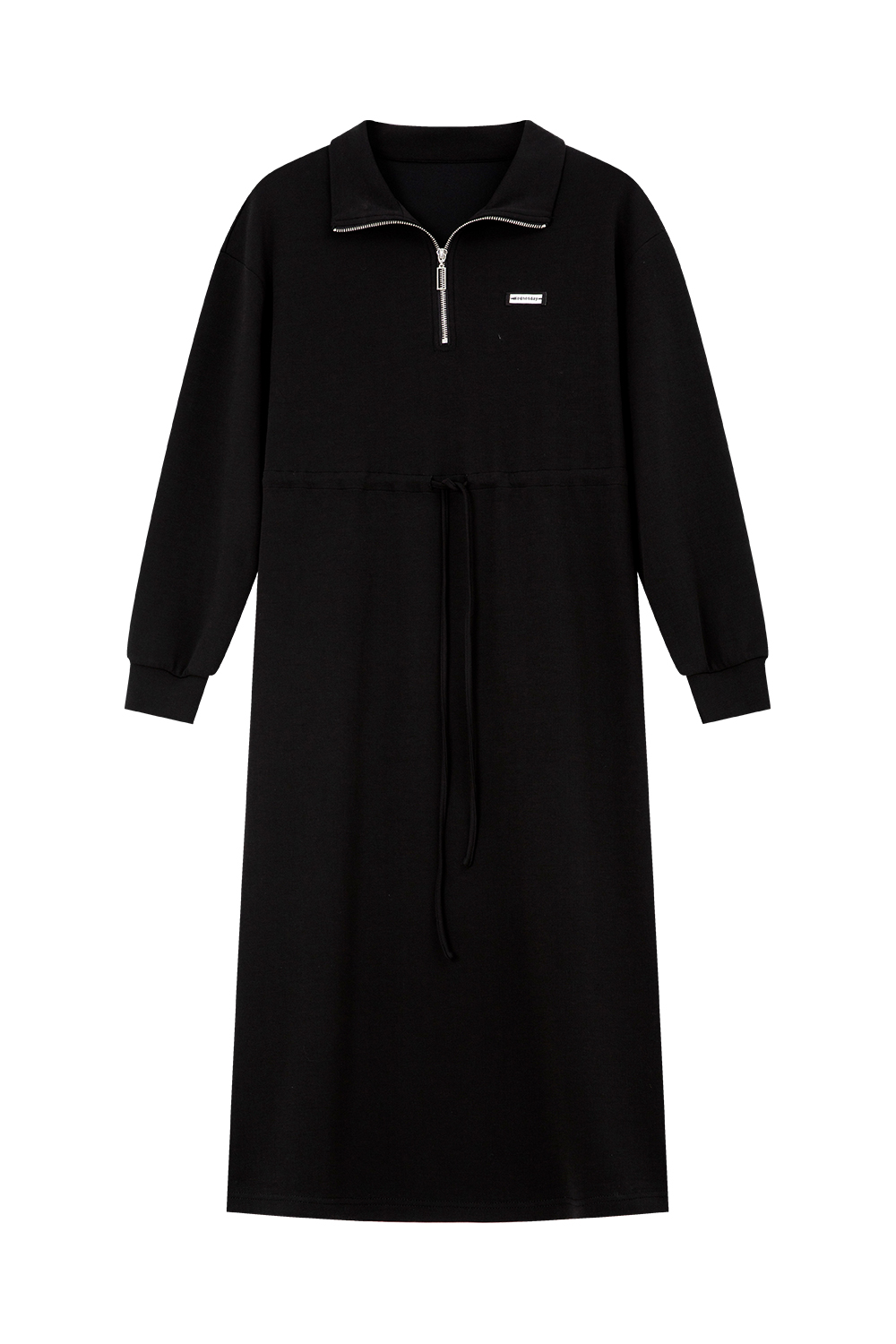Lapel waist-cinched dress