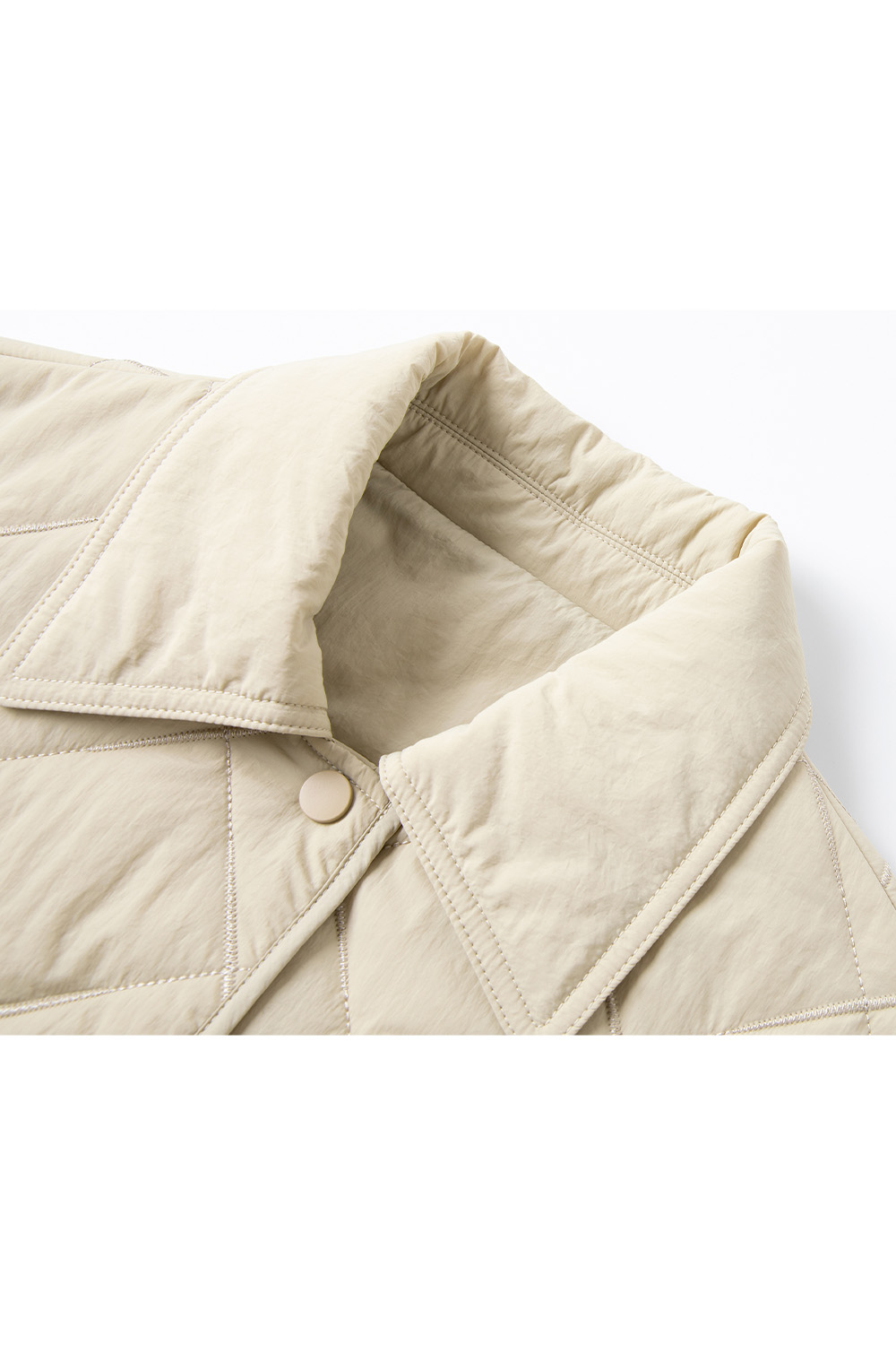 Lapel Diamond Short Cotton Coat-VIMLYSTORE