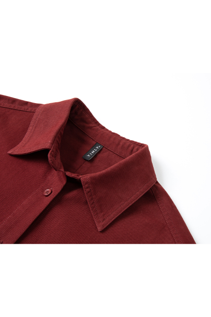 Wine Red Long-Sleeved Shirt