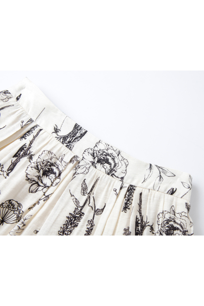 Floral Print Long Skirt
