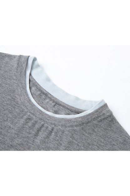 Contrast Color Round Neck T-Shirt