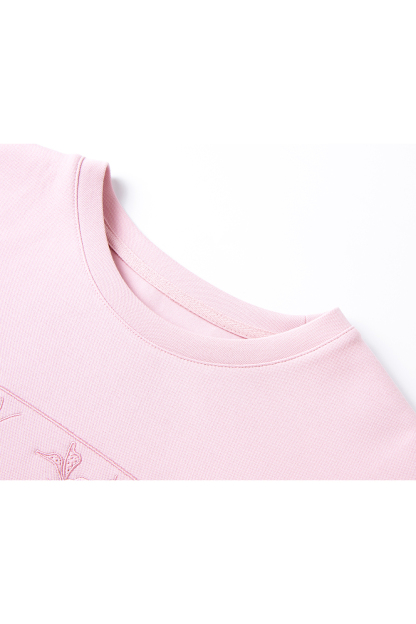 Pink Embroidered Sweatshirt