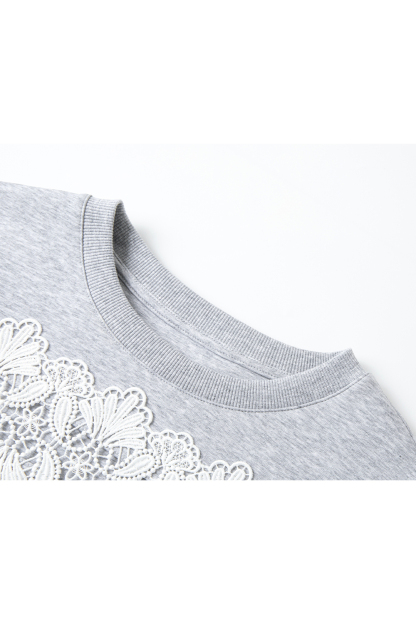 Hollow Lace Sweatshirt
