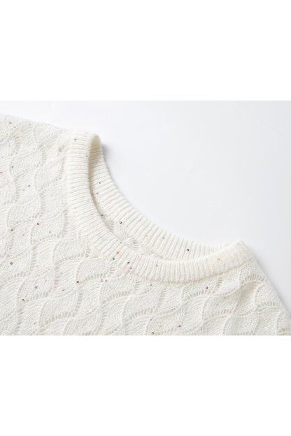 Argyle Pattern Hollow Sweater