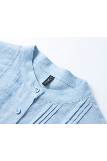 Round Neck Pleated Shirt