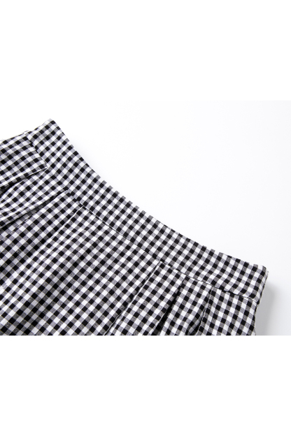 Simple Commuting Gingham Skirt