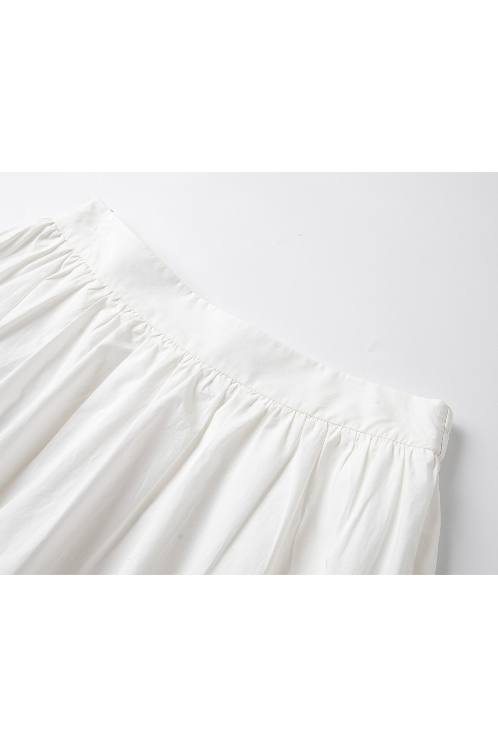 Lace-Edged White Long Skirt