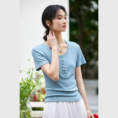 Fashion Casual Straight T-Shirt