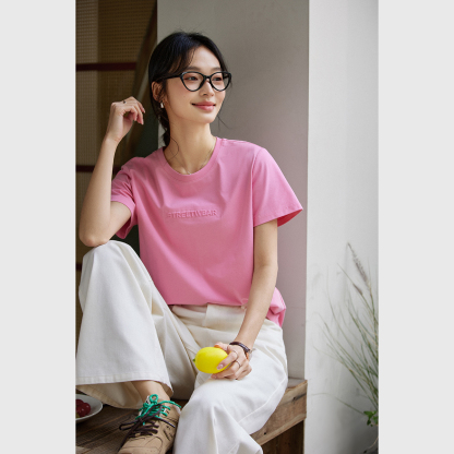 Letter Embossed T-Shirt