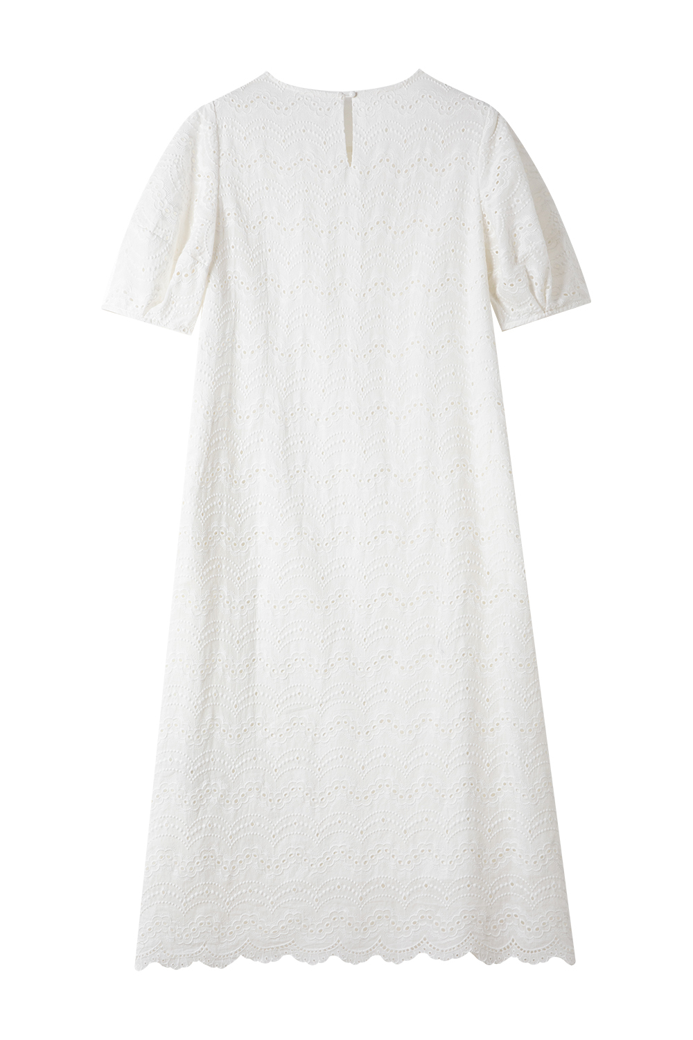 Wave Embroidered Hollow Dress