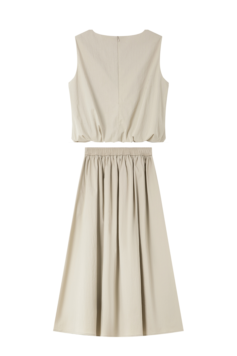 Round Neck Sleeveless Skirt Suit