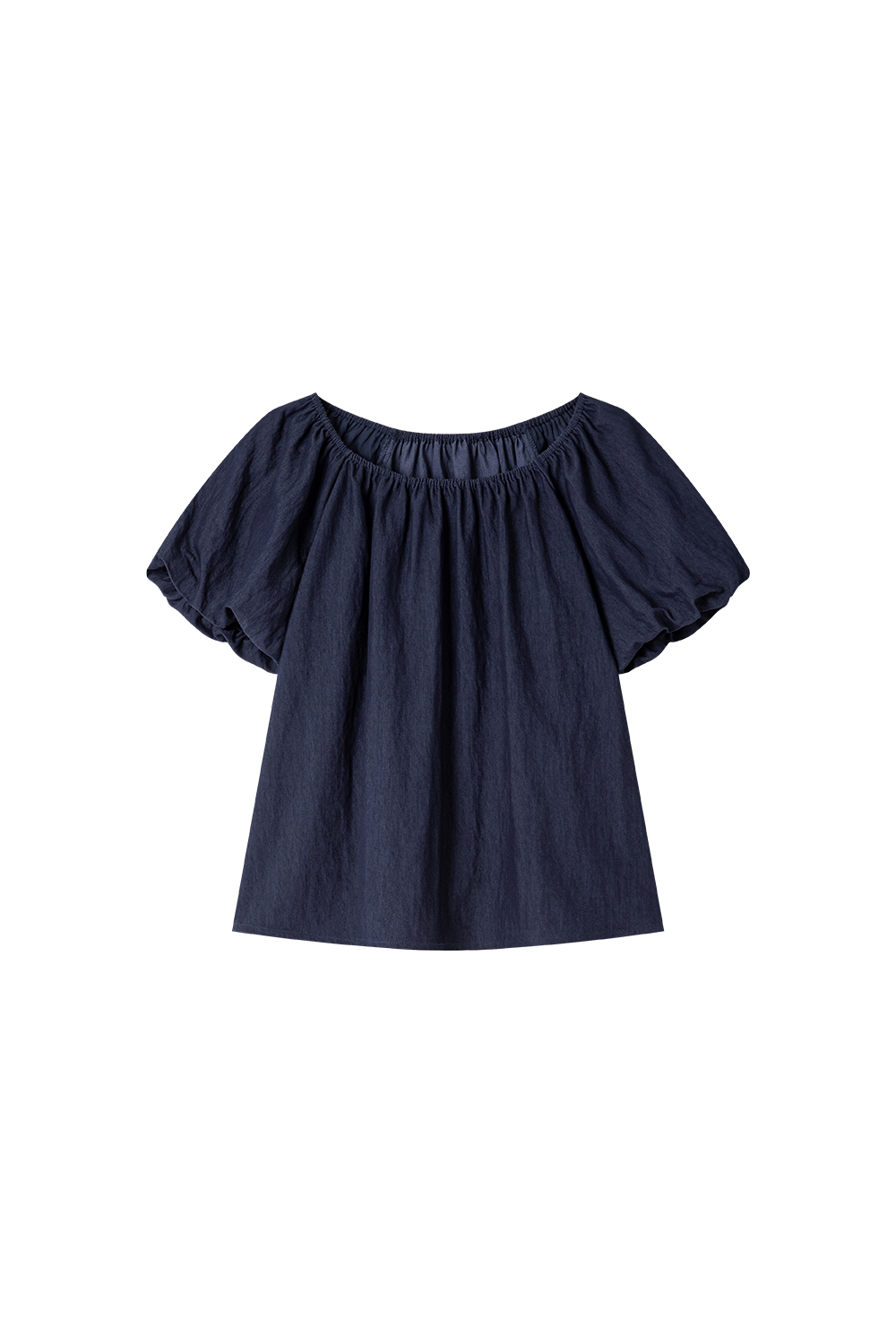 Simple-Chic Puff-Sleeve Top with High-Waist Wide-Leg Pants Set