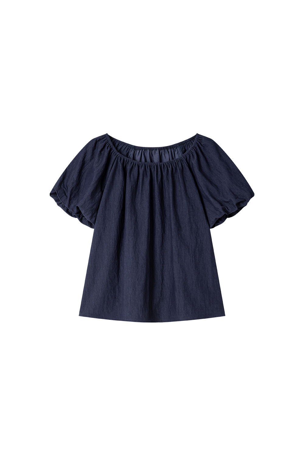 Simple-Chic Puff-Sleeve Top with High-Waist Wide-Leg Pants Set