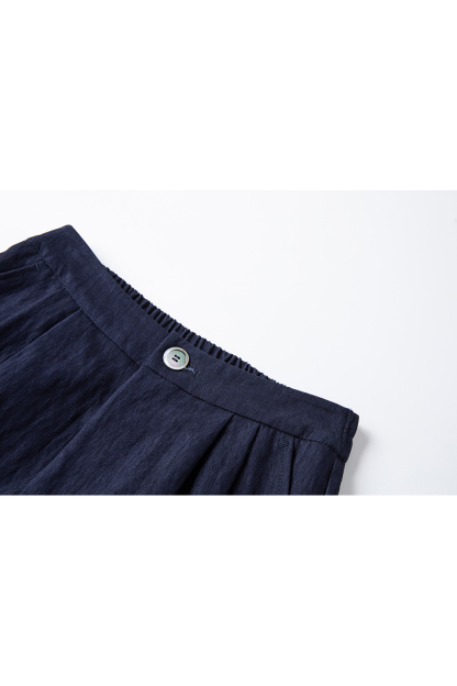 Simple-Chic Puff-Sleeve Top with High-Waist Wide-Leg Pants Set