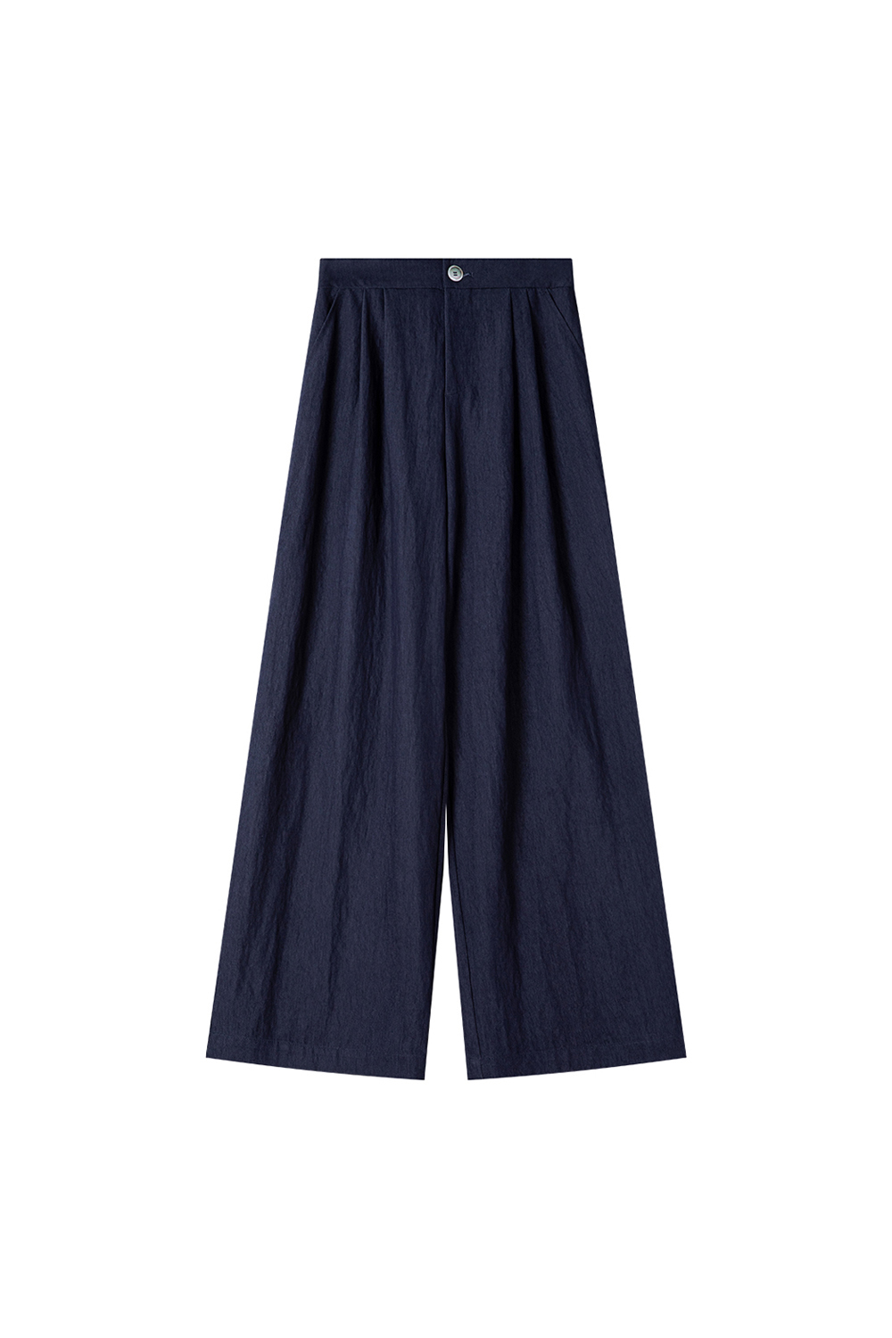 Simple-Chic Puff-Sleeve Top with High-Waist Wide-Leg Pants Set