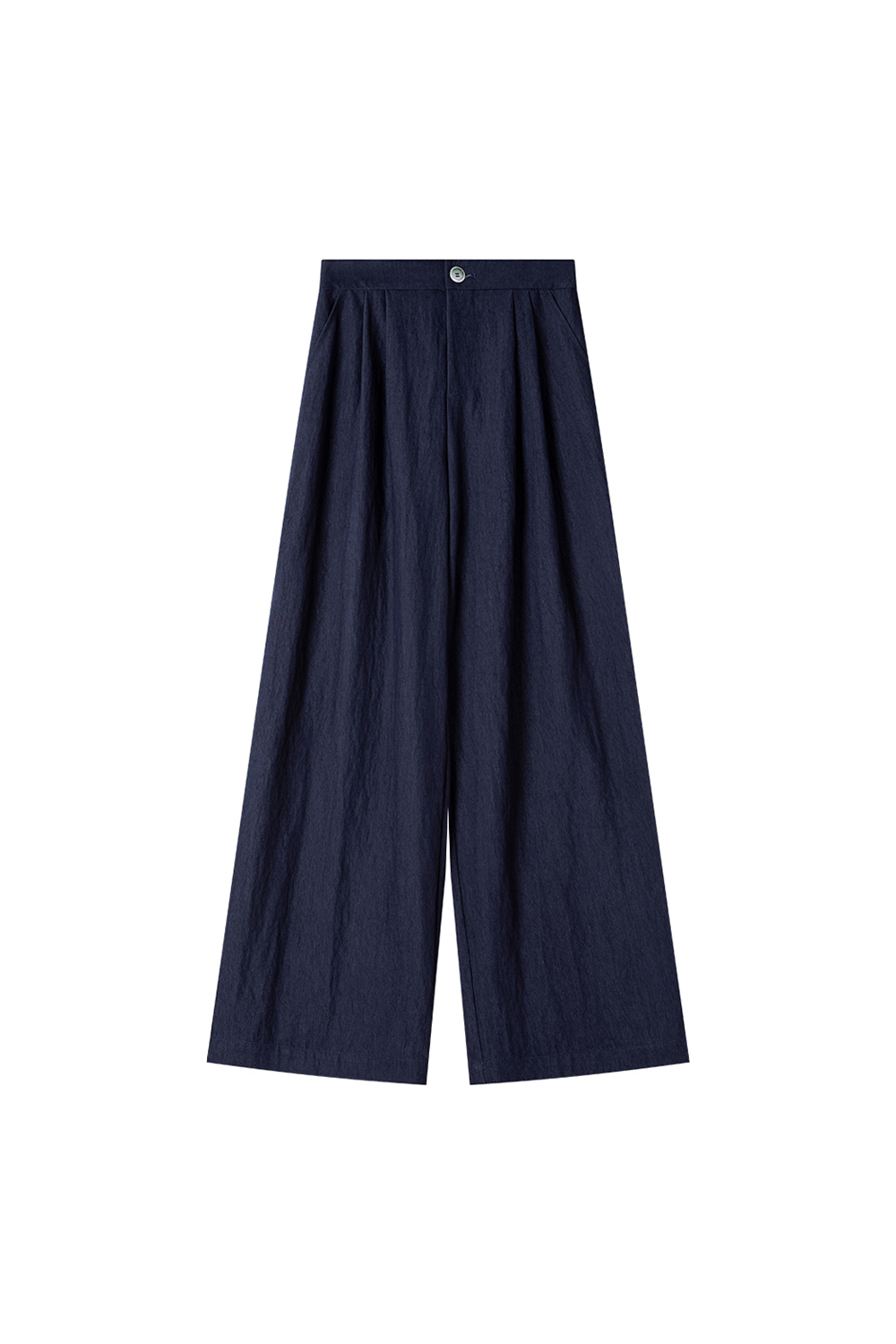 Simple-Chic Puff-Sleeve Top with High-Waist Wide-Leg Pants Set