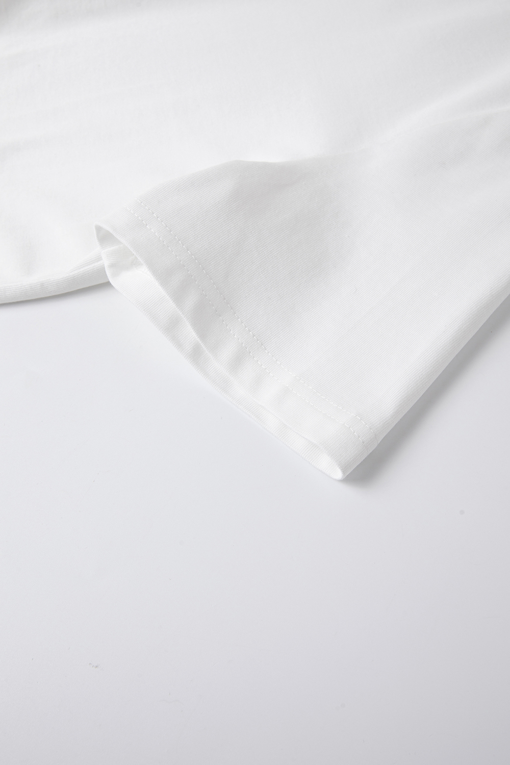 Cotton Round Neck Short-Sleeve Tee with Butterfly Cut-Out Embroidery-VIMLYSTORE