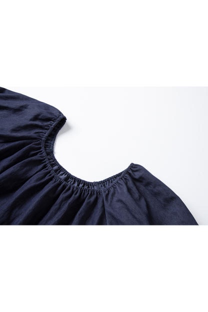 Simple-Chic Puff-Sleeve Top with High-Waist Wide-Leg Pants Set