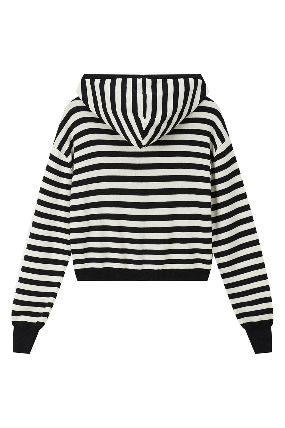 Hooded Striped Knit Cardigan-VIMLYSTORE