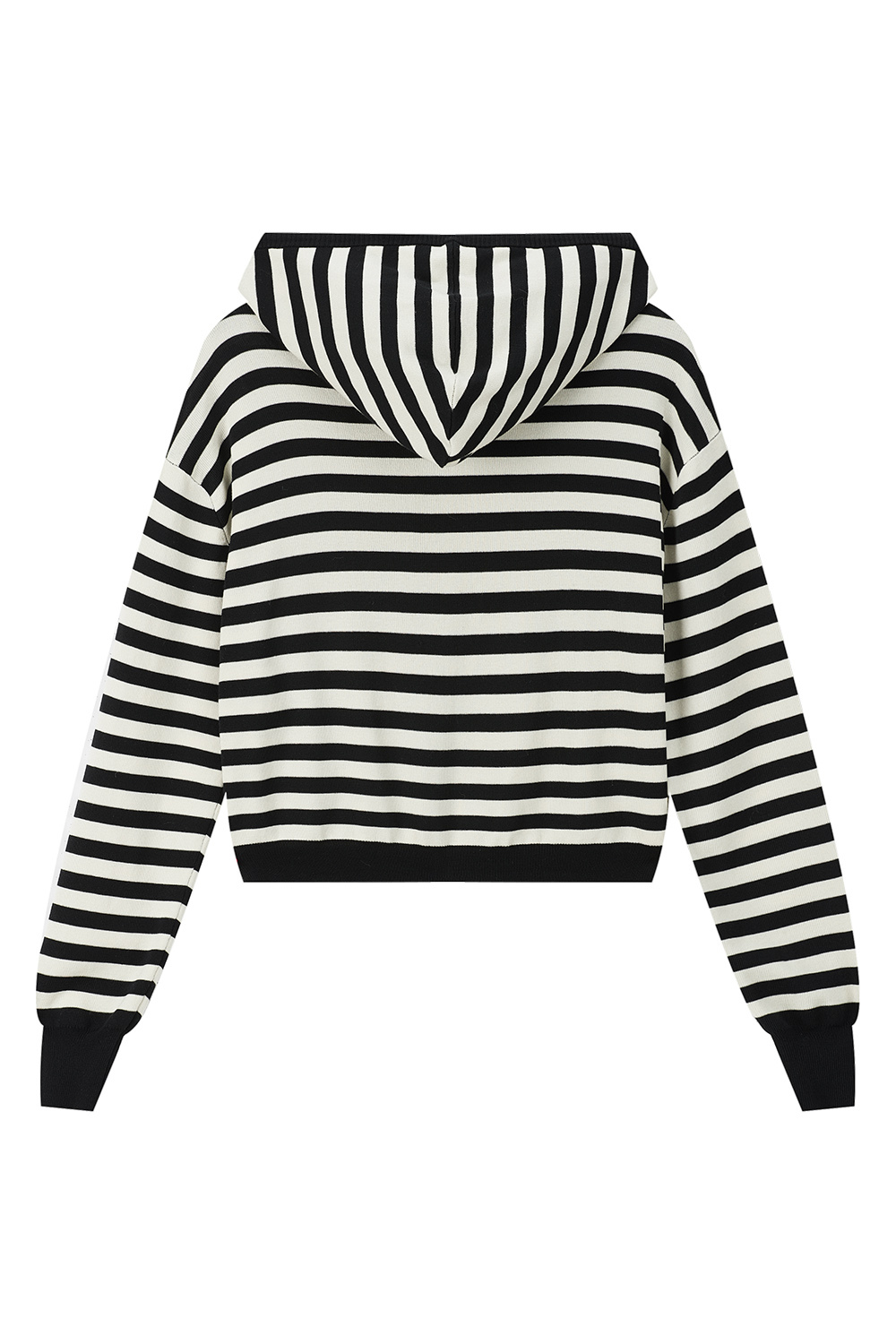 Hooded Striped Knit Cardigan