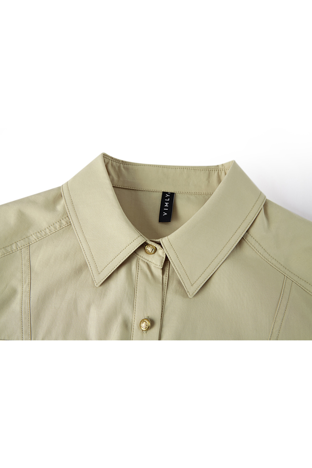 Polo Collar Shirt Dress-VIMLYSTORE