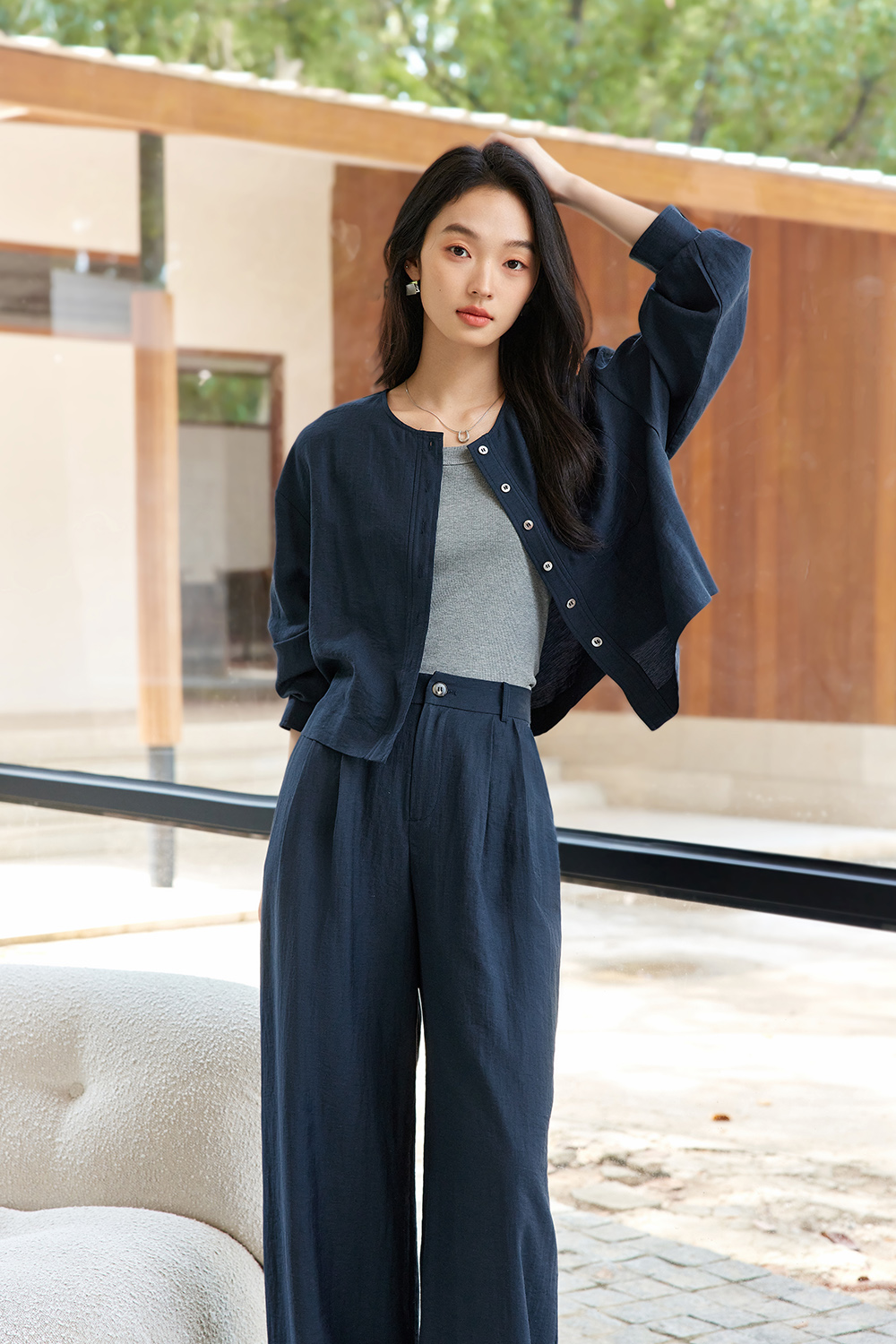 Casual Loose Linen Two-Piece Suit