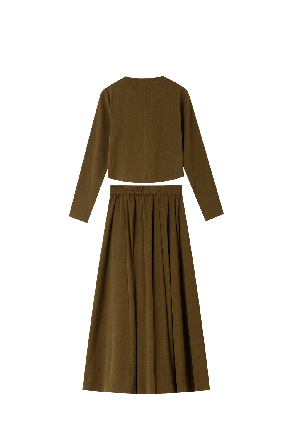 Solid Color Knitted Casual Suit-VIMLYSTORE