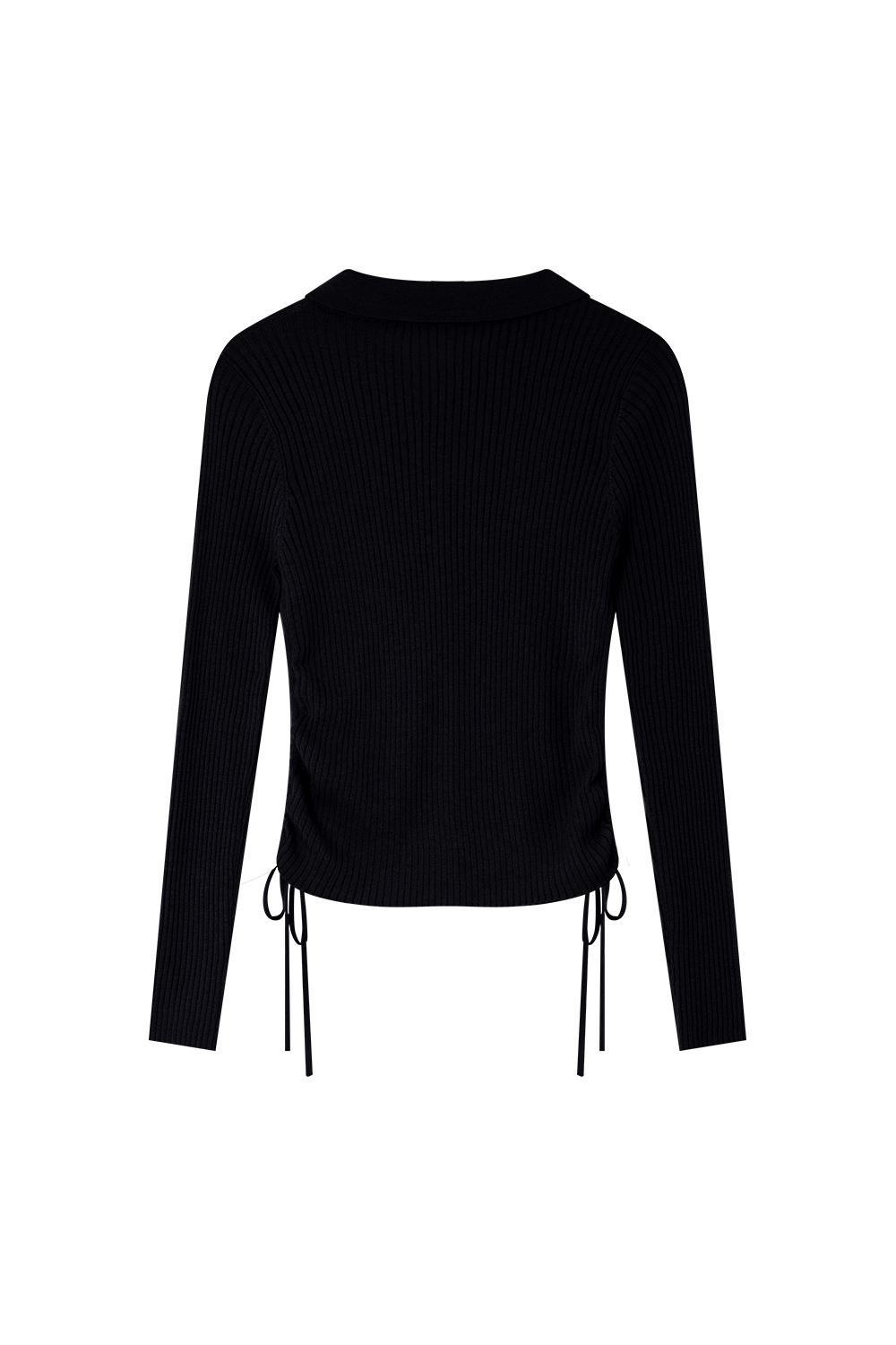 Polo Collar Textured Knitted Sweater