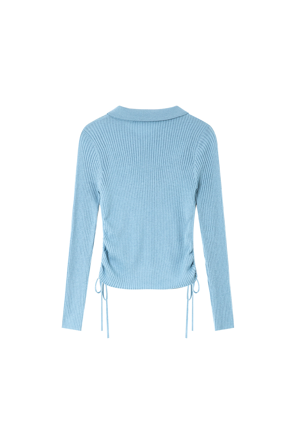 Polo Collar Textured Knitted Sweater