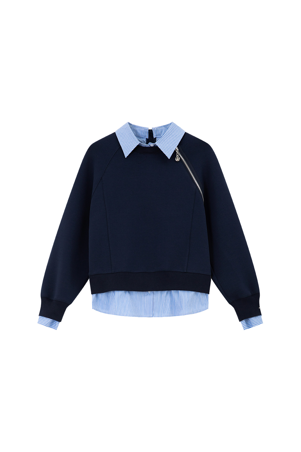 School style spliced sweatshirt
