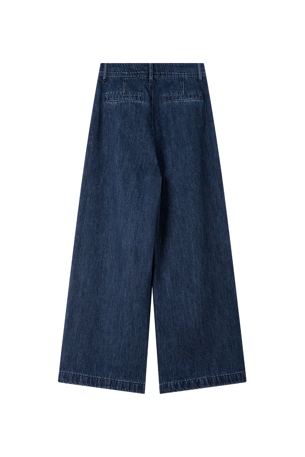 Retro dark blue wide-leg jeans-VIMLYSTORE