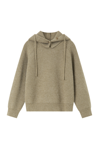 Detachable Hood Casual Knitted Sweater