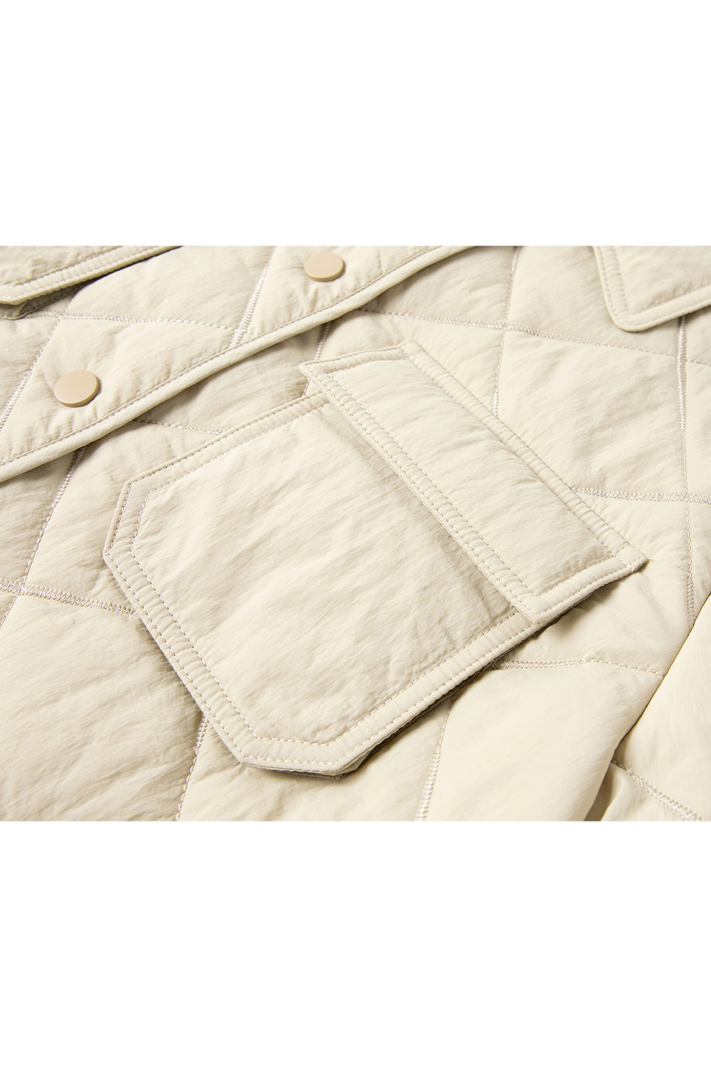 Lapel Diamond Short Cotton Coat-VIMLYSTORE