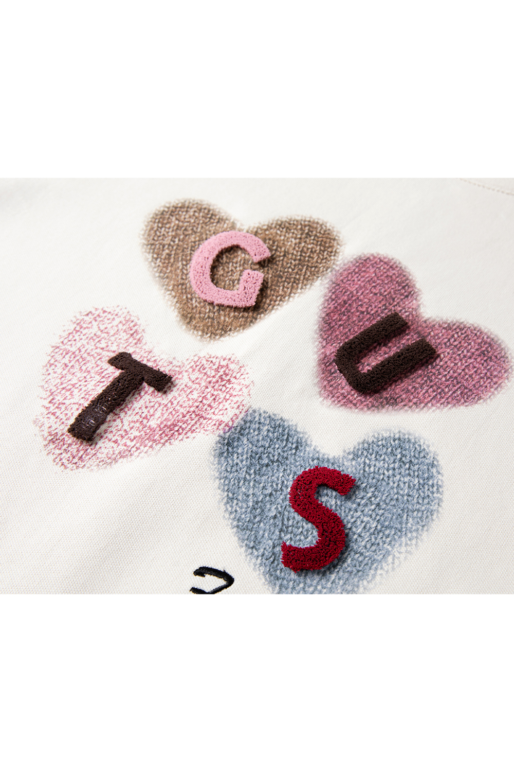 Embroidered Letter Sweatshirt-VIMLYSTORE