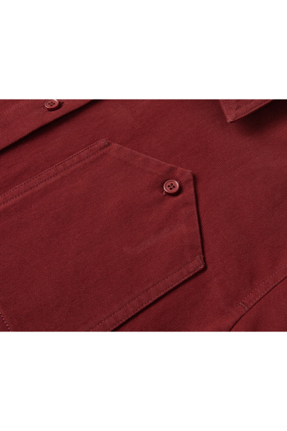 Wine Red Long-Sleeved Shirt